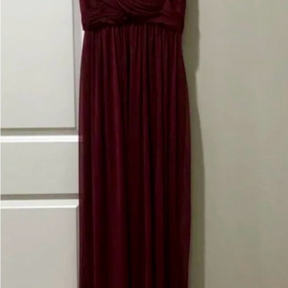 Strapless Burgundy Maxi Dress